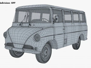 Generic Retro Passenger Van M 1 3D Model
