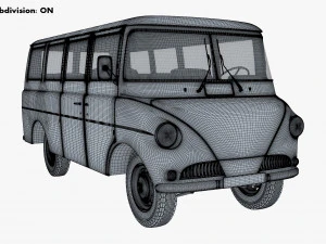 Generic Retro Passenger Van M 1 3D Model