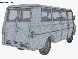Generic Retro Passenger Van M 1 3D Model