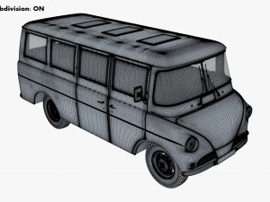 Generic Retro Passenger Van M 1 3D Model