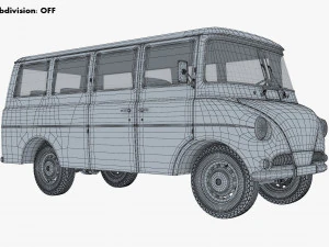 Generic Retro Passenger Van M 1 3D Model
