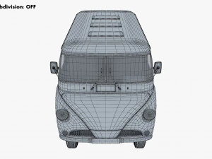 Generic Retro Passenger Van M 1 3D Model