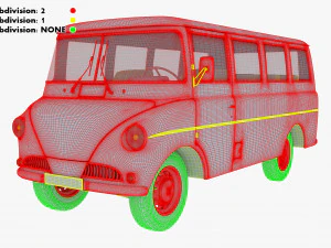 Generic Retro Passenger Van M 1 3D Model