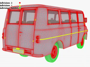 Generic Retro Passenger Van M 1 3D Model