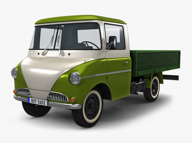 Generic Retro Light Duty Truck M 3 3D Model .c4d .max .obj .3ds .fbx .stl .blend 