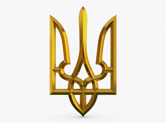Ukraine State Emblem M 1 3D Model .c4d .max .obj .3ds .fbx .stl .blend 