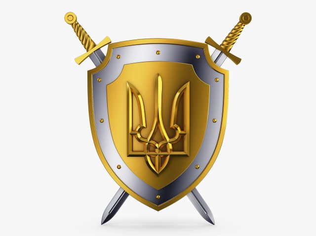 Coat of Arms of Ukraine M 1 3Dモデル .c4d .max .obj .3ds .fbx .stl .blend 