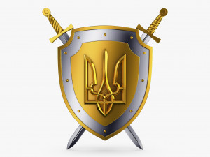 Coat of Arms of Ukraine M 1 3D Model