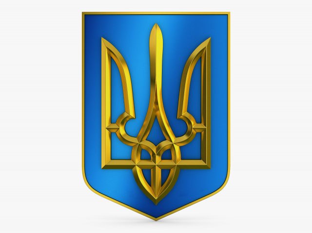 Ukraine State Emblem M 3 3D Model .c4d .max .obj .3ds .fbx .stl .blend 
