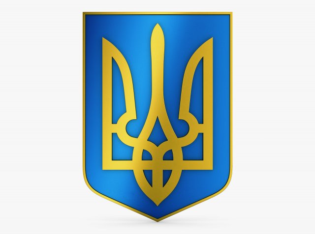 Ukraine State Emblem M 4 3D-Modell .c4d .max .obj .3ds .fbx .stl .blend 