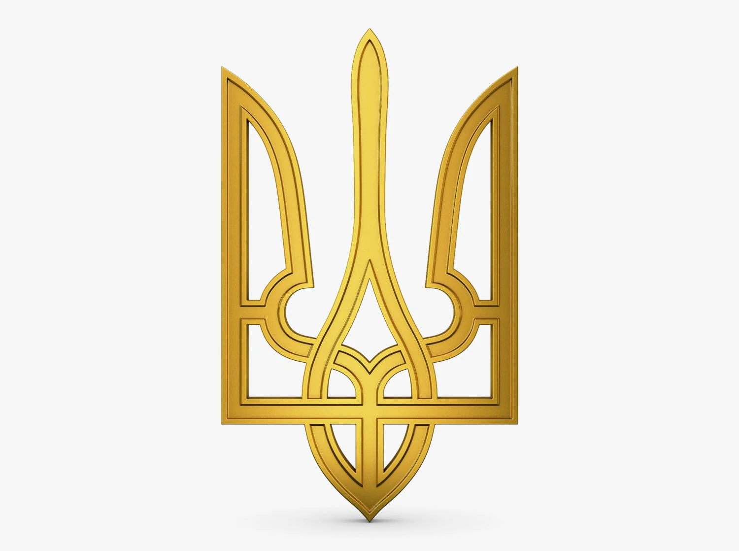 Ukraine State Emblem M 5 3D Model .c4d .max .obj .3ds .fbx .stl .blend 