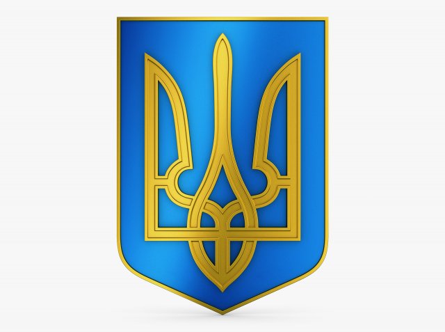 Ukraine State Emblem M 6 3D Model .c4d .max .obj .3ds .fbx .stl .blend 