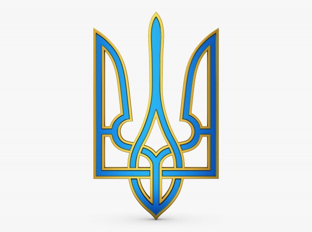 Ukraine State Emblem M 7 Modelo 3D .c4d .max .obj .3ds .fbx .stl .blend 