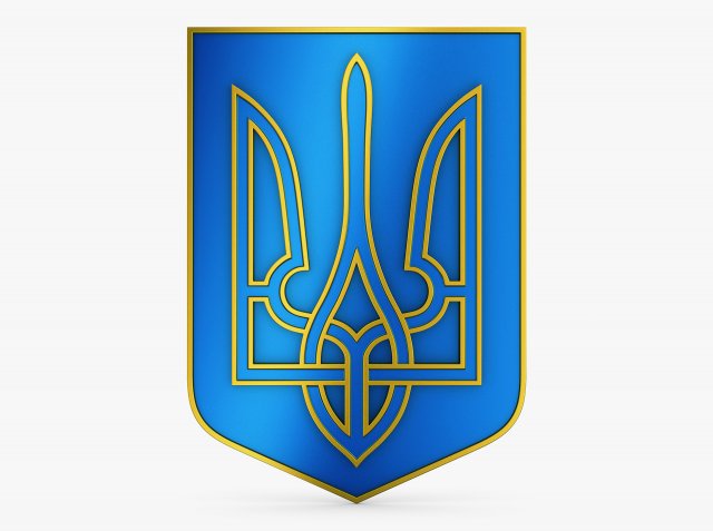 Ukraine State Emblem M 8 Modelo 3D .c4d .max .obj .3ds .fbx .stl .blend 