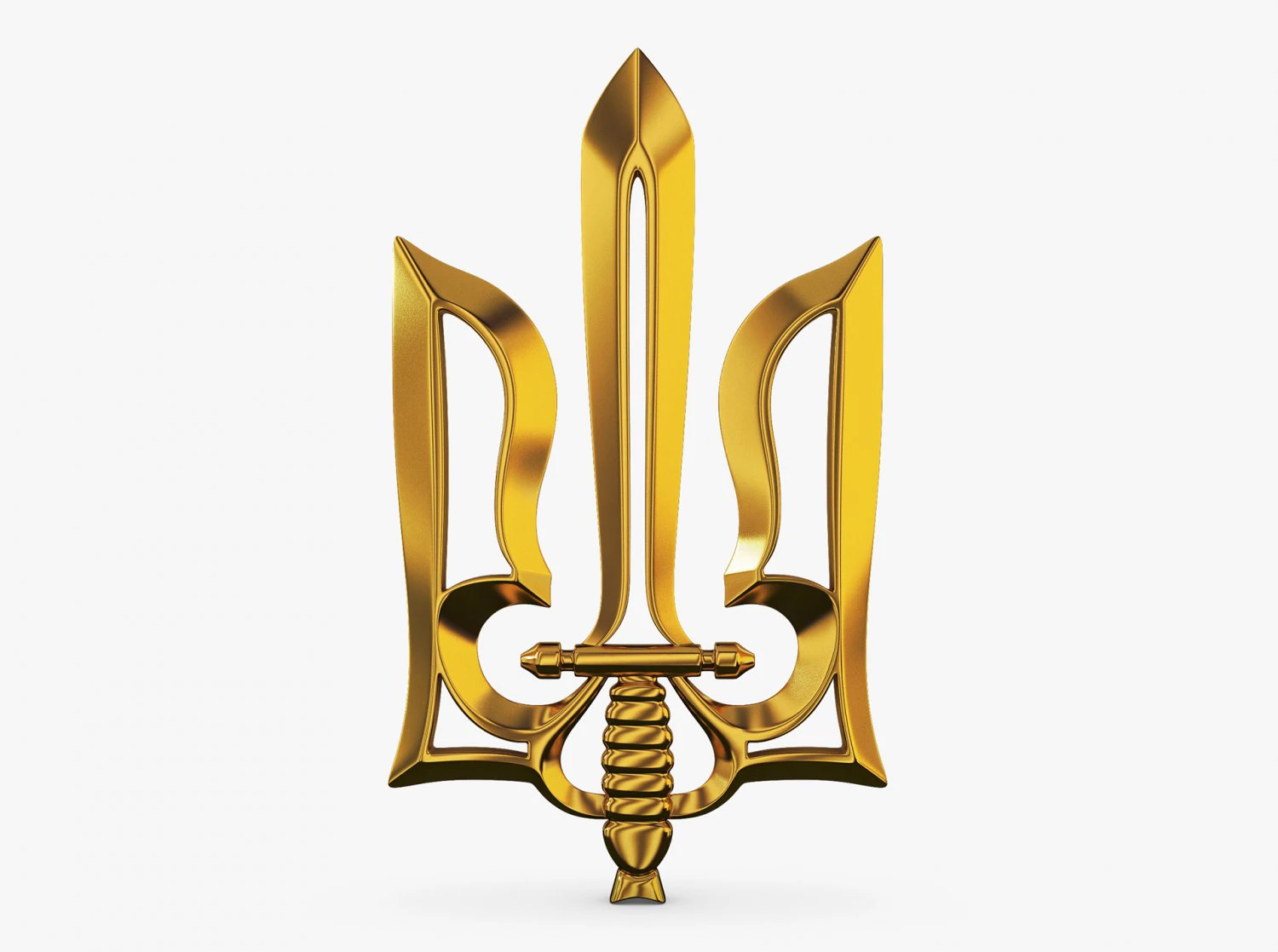 Stylized Ukrainian Tryzub M 1 3D Model .c4d .max .obj .3ds .fbx .stl .blend 