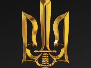 Stylized Ukrainian Tryzub M 1 3D Model