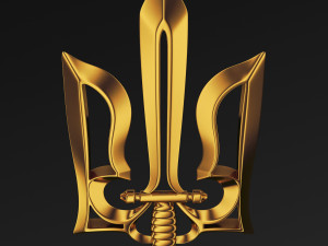 Stylized Ukrainian Tryzub M 1 3D Model