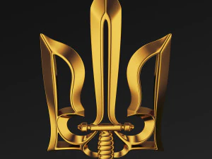 Stylized Ukrainian Tryzub M 1 3D Model