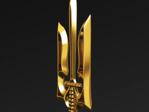 Stylized Ukrainian Tryzub M 1 3D Model