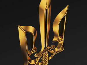 Stylized Ukrainian Tryzub M 1 3D Model