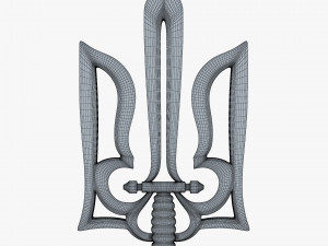 Stylized Ukrainian Tryzub M 1 3D Model