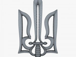 Stylized Ukrainian Tryzub M 1 3D Model