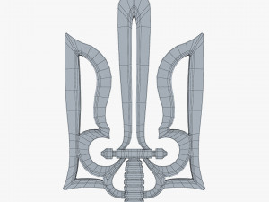 Stylized Ukrainian Tryzub M 1 3D Model