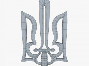 Stylized Ukrainian Tryzub M 1 3D Model