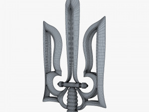 Stylized Ukrainian Tryzub M 1 3D Model