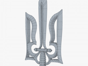 Stylized Ukrainian Tryzub M 1 3D Model