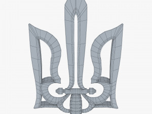 Stylized Ukrainian Tryzub M 1 3D Model