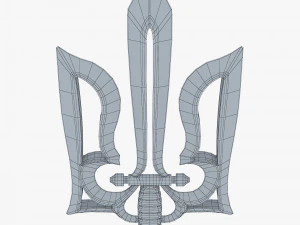 Stylized Ukrainian Tryzub M 1 3D Model
