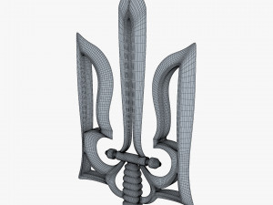 Stylized Ukrainian Tryzub M 1 3D Model