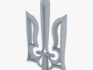 Stylized Ukrainian Tryzub M 1 3D Model