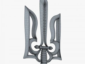 Stylized Ukrainian Tryzub M 1 3D Model