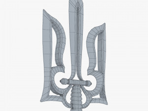 Stylized Ukrainian Tryzub M 1 3D Model
