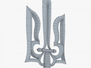 Stylized Ukrainian Tryzub M 1 3D Model