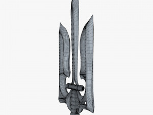 Stylized Ukrainian Tryzub M 1 3D Model