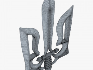 Stylized Ukrainian Tryzub M 1 3D Model