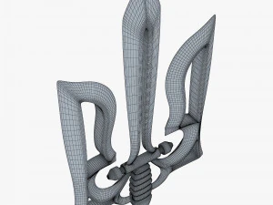 Stylized Ukrainian Tryzub M 1 3D Model