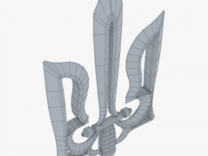 Stylized Ukrainian Tryzub M 1 3D Model