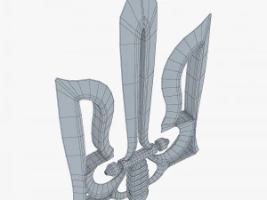 Stylized Ukrainian Tryzub M 1 3D Model