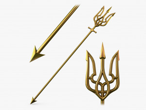 Poseidon Trident of Ukrainian Emblem M 1 3D Model