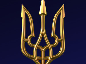 Poseidon Trident of Ukrainian Emblem M 1 Modello 3D
