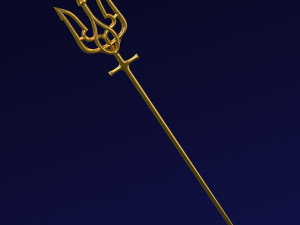 Poseidon Trident of Ukrainian Emblem M 1 Modello 3D