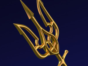 Poseidon Trident of Ukrainian Emblem M 1 Modello 3D