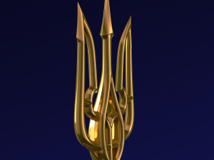 Poseidon Trident of Ukrainian Emblem M 1 Modello 3D