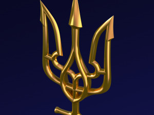 Poseidon Trident of Ukrainian Emblem M 1 Modello 3D