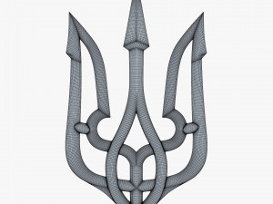 Poseidon Trident of Ukrainian Emblem M 1 Modello 3D