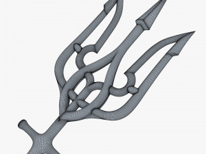 Poseidon Trident of Ukrainian Emblem M 1 Modello 3D
